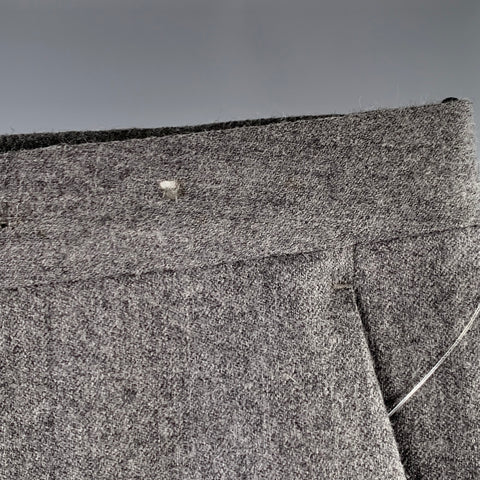MAISON MARTIN MARGIELA Size 32 Grey Heather Wool Flat Front Dress Pants