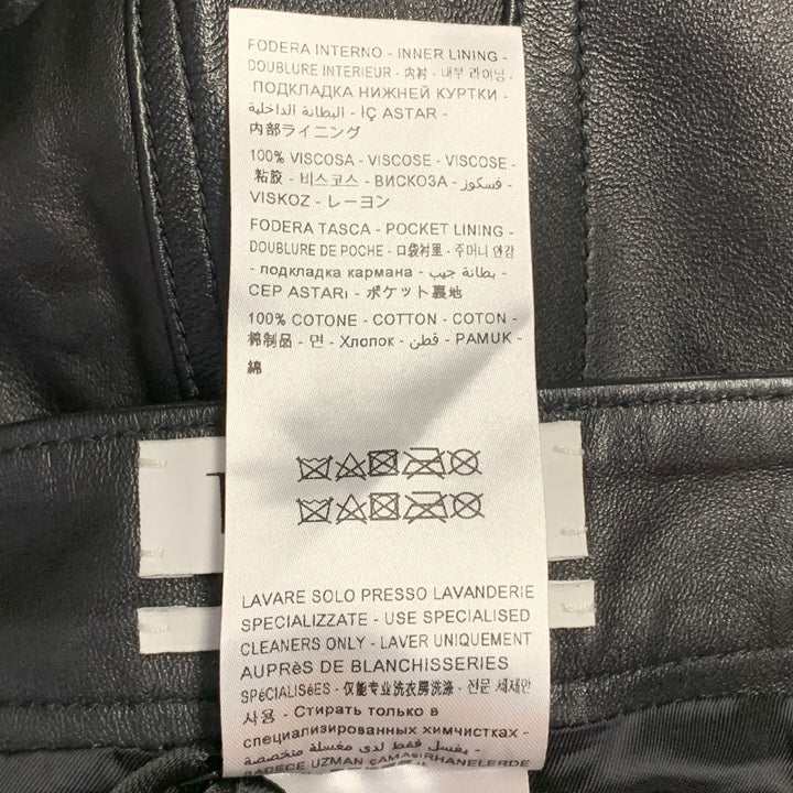THE ATTICO Size S Black Lambskin Leather High Waisted Breeches Casual Pants