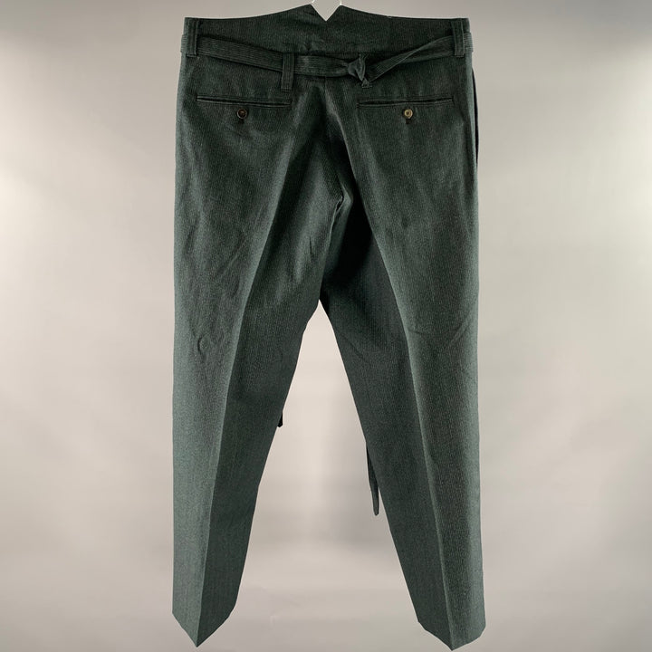 VISVIM Size L Green Pinstripe Wool Linen Silk Pants