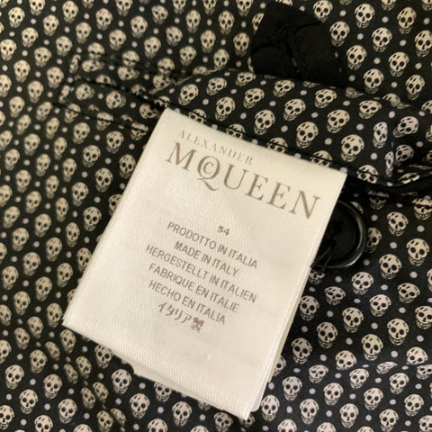 ALEXANDER MCQUEEN Chest Size 44 Black Grey Skulls Cotton Notch Lapel Sport Coat