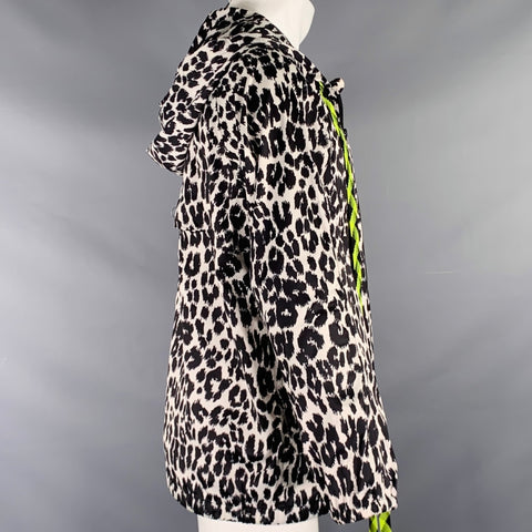 MARC JACOBS Size XS Black White Animal Print Polyester Jacket
