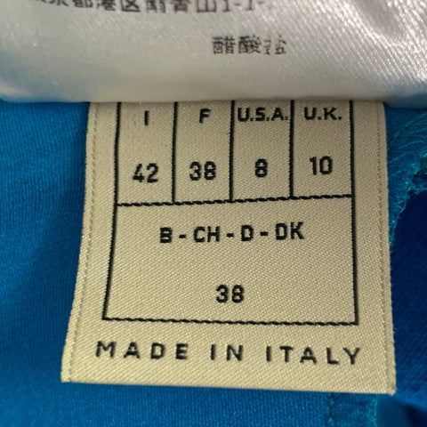 EMILIO PUCCI Size 8 Blue Crepe V-Neck Cocktail Dress