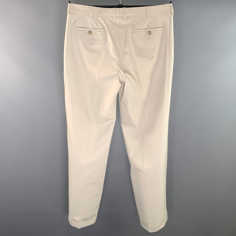 PRADA Size 40 Beige Polyester  Cotton Flat Front Dress Pants