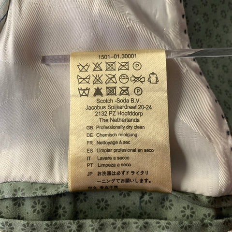 SCOTCH AND SODA Size S Green Foulard Cotton Elastane Sport Coat