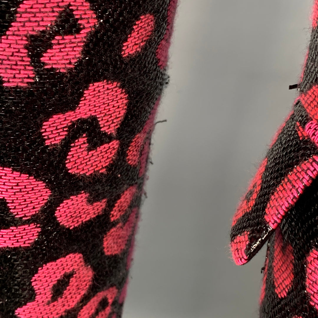WALTER VAN BEIRENDONCK SS22 Size 38 Regular Sharp Blazer Black Hot Pink Sport Coat