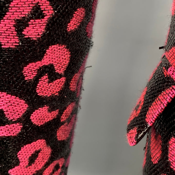 WALTER VAN BEIRENDONCK SS22 Size 38 Regular Sharp Blazer Black Hot Pink Sport Coat