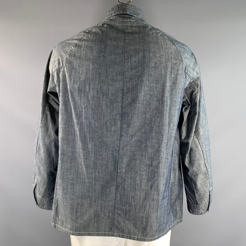 MONITALY Size 40 Blue Pointed Collar Long Sleeve Shirt