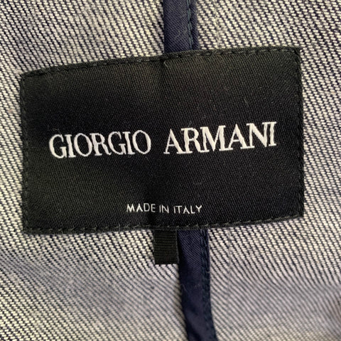 GIORGIO ARMANI Size 6 Indigo Denim Military Jacket