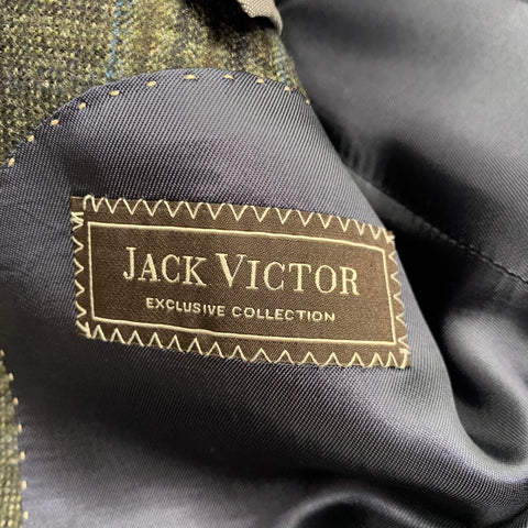 JACK VICTOR Size 42 Grey Charcoal Plaid Wool Sport Coat
