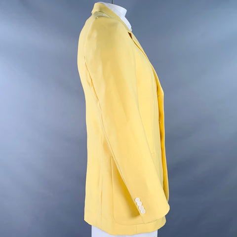 LANVIN Size 42 Yellow Wool Silk Notch Lapel Sport Coat