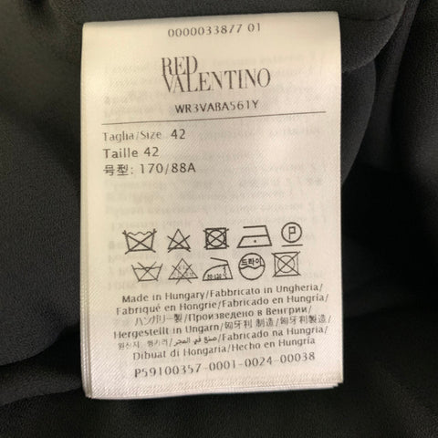 RED VALENTINO Size 6 Black Polyester Slip Knee-Length Cocktail Dress