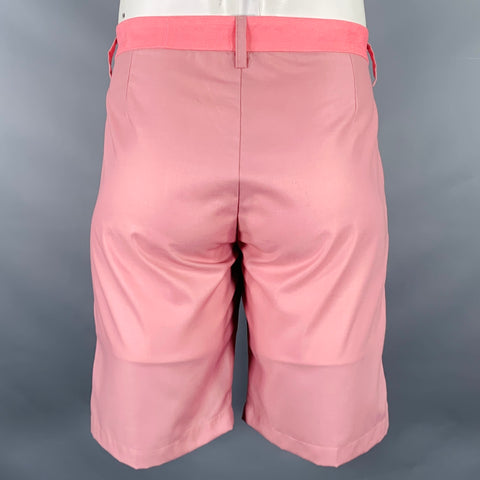 YUSUF KAYI Size L Rose Pink Belted Kimono Shorts Suit