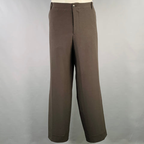 GIORGIO ARMANI Size 40 Grey Charcoal Polyester Flat Front Dress Pants