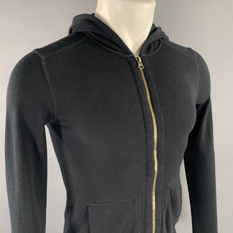ATM Size XS Black Knitted Cotton Zip Up Jacket