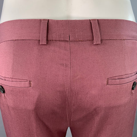 PAUL SMITH Size 38 Burgundy Mauve Cotton Blend Single Breasted Slim Fit Suit