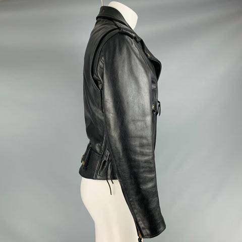 M. S LEATHER Taille 40 Veste de moto en cuir noir