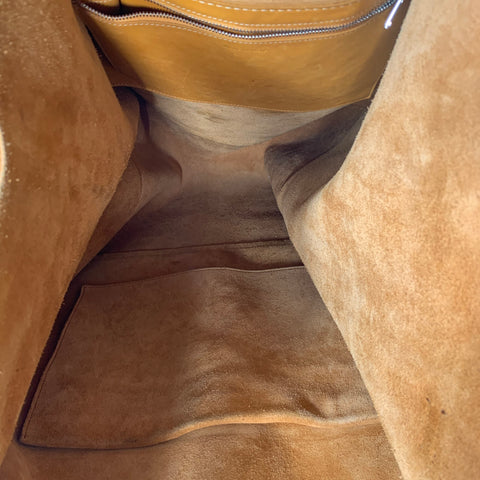 CELINE Fall 2017 Cabas Phantom Yellow Mustard Leather Oversized Tote Handbag