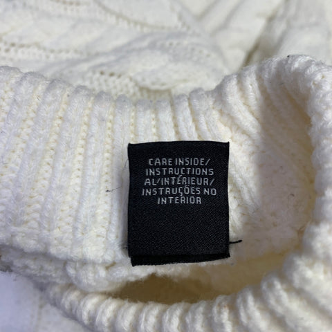 SCOTCH AND SODA Size XL Cream Cable Acrylic Crew Neck Sweater