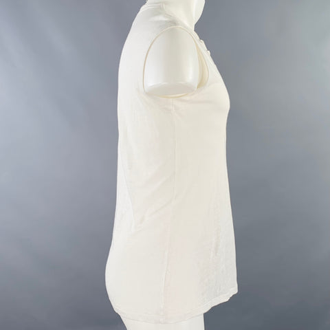 IRO Size XS Tissa White Linen Sleeveless Lace-Up Tank Top
