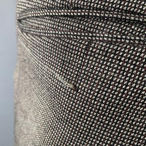 GUCCI Size 34 Black Grey Nailhead Wool Mohair Flat Front Dress Pants