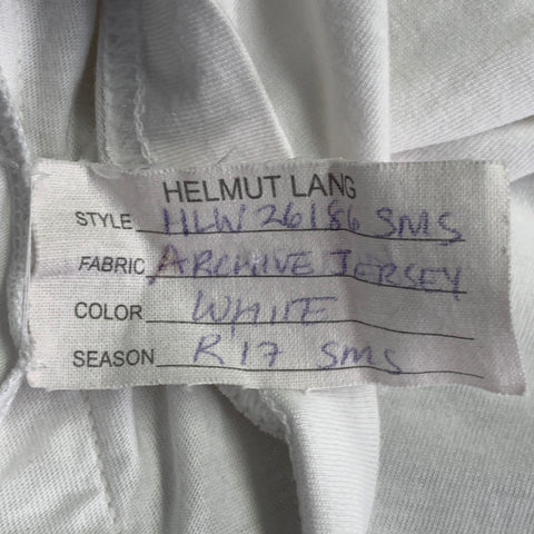 HELMUT LANG Size L White Cotton Jersey Crew Neck Straps Bondage T-shirt