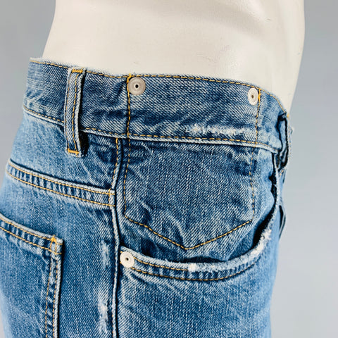 MAISON MARGIELA Size 34 Blue Cotton Button Fly Jeans
