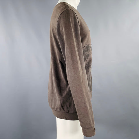RAF by RAF SIMONS Size XS Grey Black Patches Cotton Crew Neck Sweatshirt