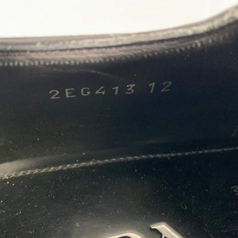 PRADA Size 13 Black Leather Derby Lace Up Shoes