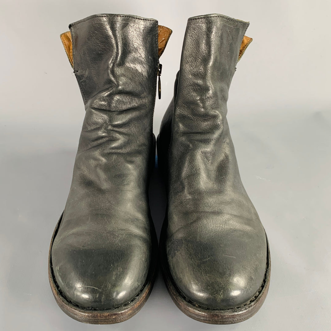 FIORENTINI + BAKER Size 9 -Eternity Elf- Black Leather Side Zipper Boots