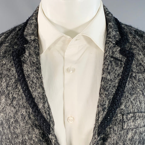 COMME des GARCONS HOMME PLUS AW12 Size XS Grey Black Wool Notch Lapel Sport Coat