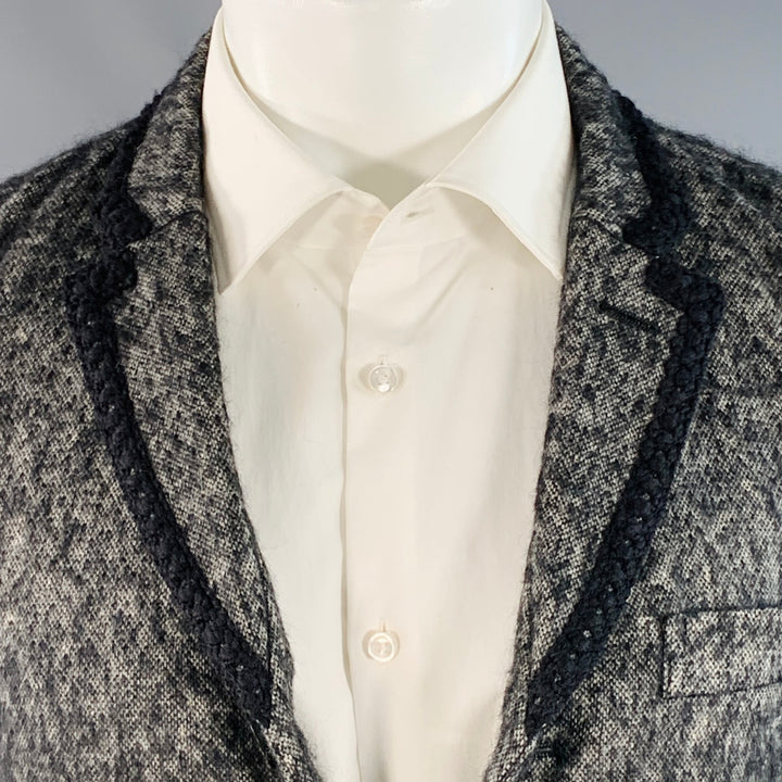 COMME des GARCONS HOMME PLUS AW12 Size XS Grey Black Wool Notch Lapel Sport Coat