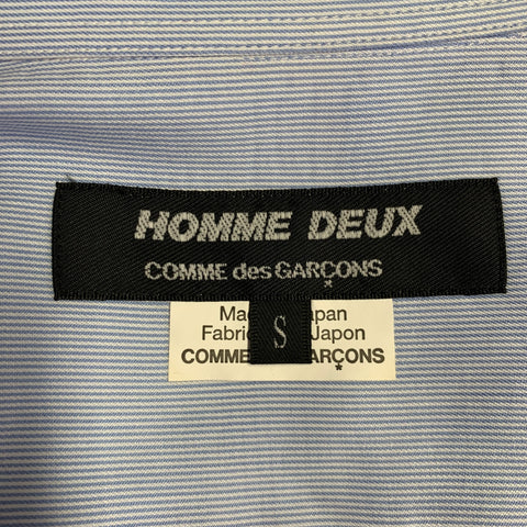 COMME des GARCONS Size S Blue White Stripe Cotton One Pocket Long Sleeve Shirt
