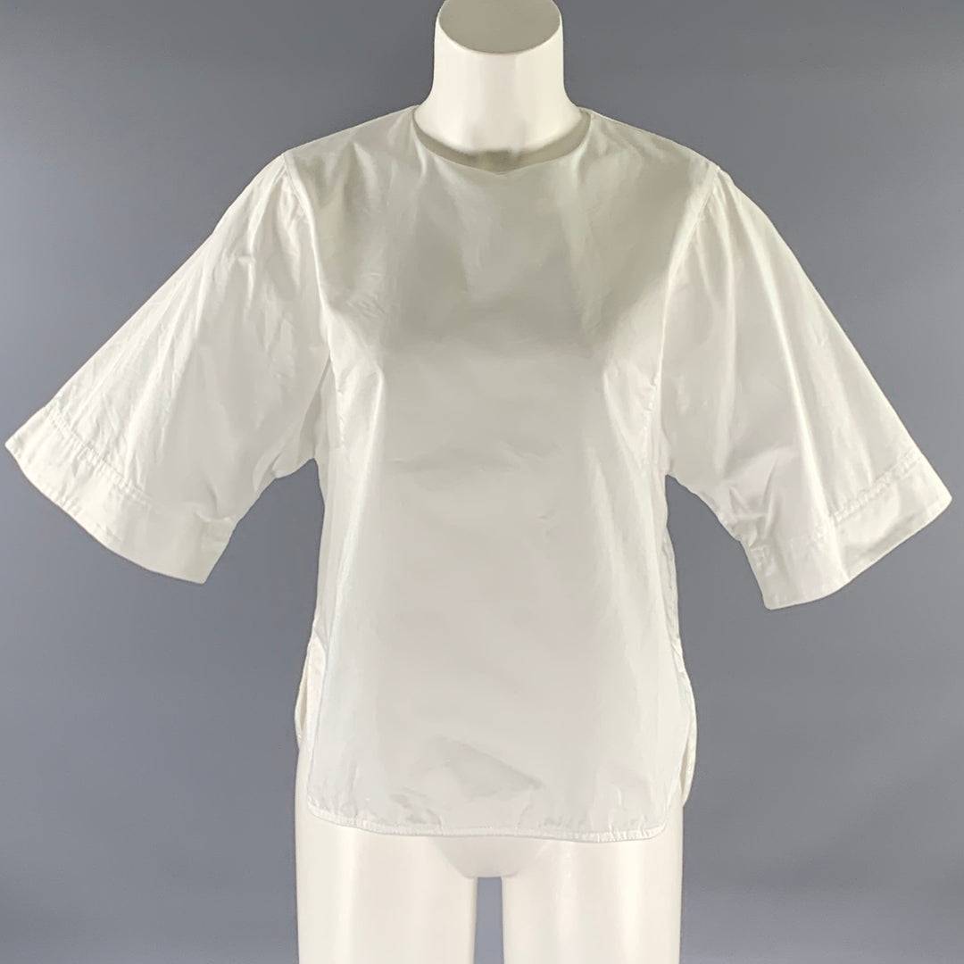 MAX MARA Size 2 White Cotton Tunic Blouse