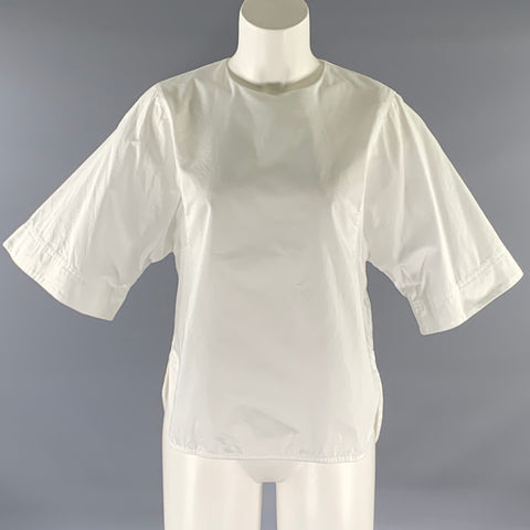 MAX MARA Size 2 White Cotton Tunic Blouse