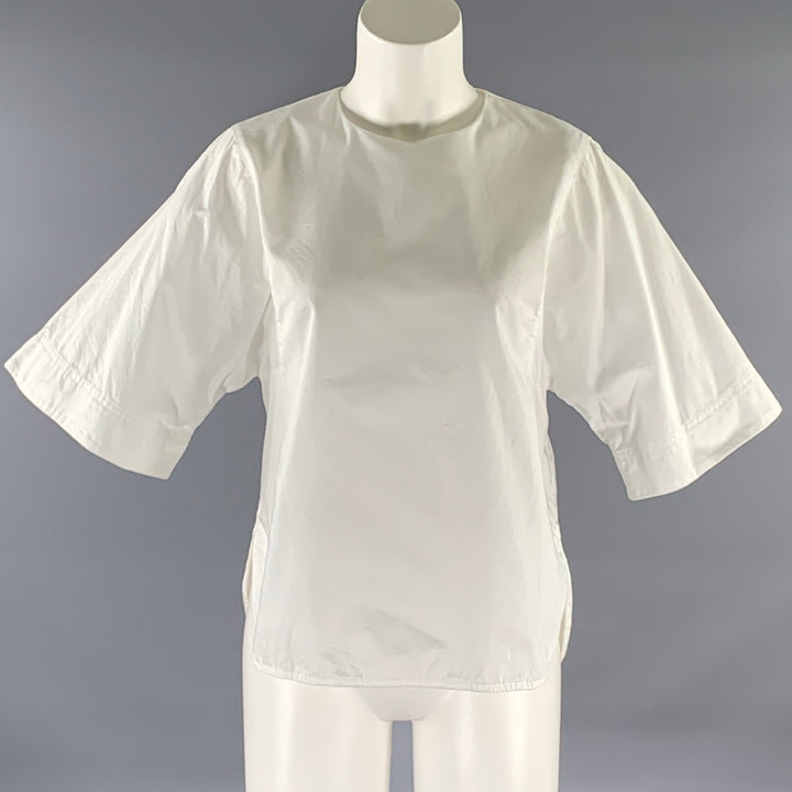 MAX MARA Size 2 White Cotton Tunic Blouse