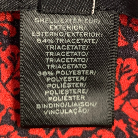 MARC by MARC JACOBS Size XS Red Black Polyester Blend Short Sleeve Blouse