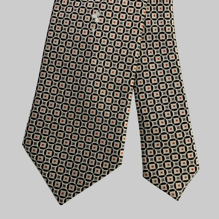 Cravate BRIONI en soie géométrique gris argenté