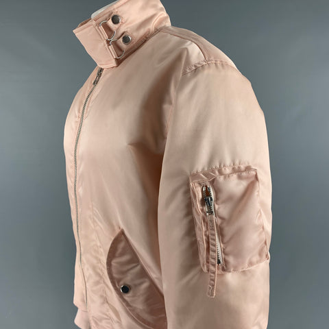 HELMUT LANG Size M Pink Nylon Bomber Jacket