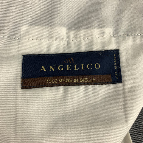 THE SUIT COMPANY Taille M Gris Lin / Coton Zip Fly Angelico Shorts