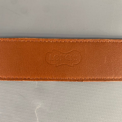 LONGHI Size 36 Brown Cognac Crocodile Belt