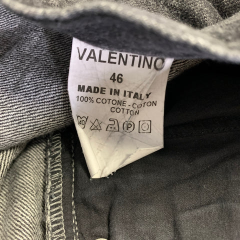 VALENTINO Size 32 Grey Charcoal Cotton Straight Five Pockets Jeans