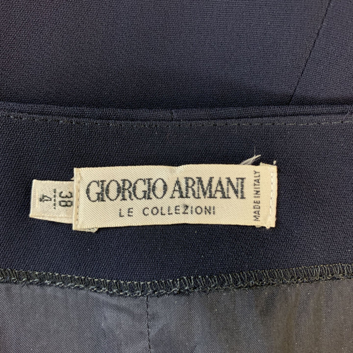 GIORGIO ARMANI Size 4 Navy Viscose Spaghetti Strap Buster Dress