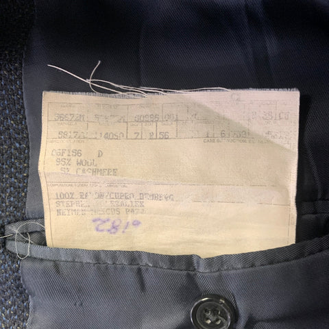 ERMENEGILDO ZEGNA Size 46 Navy Black Woven Wool Cashmere Sport Coat