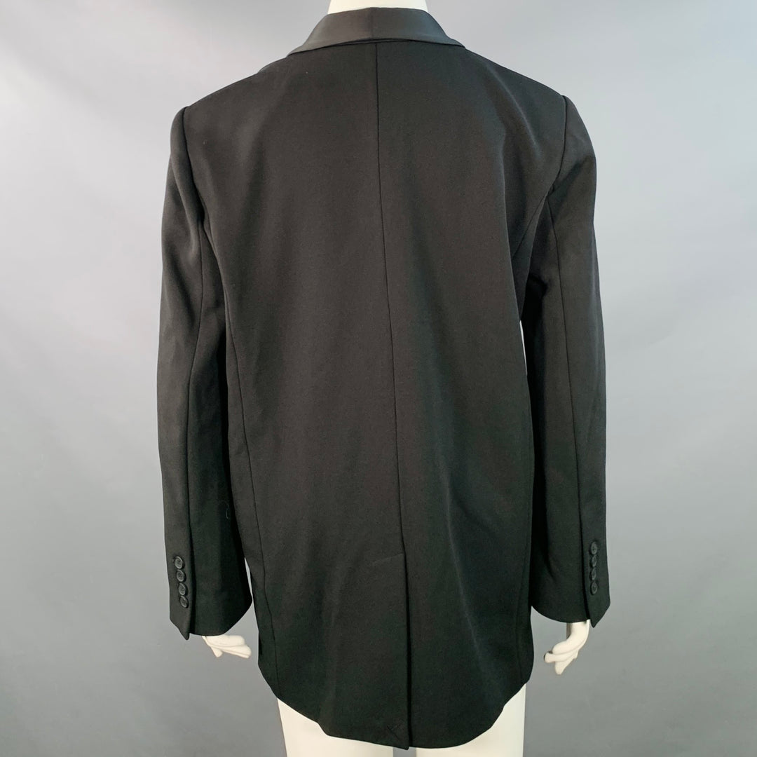 ZAC POSEN Size 12 Black Polyester Blend Shawl Collar Single Button Jacket Blazer