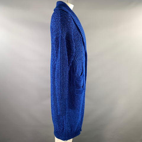 GANRYU AD2012 Size XL Blue Metallic Polyester Knit Coat
