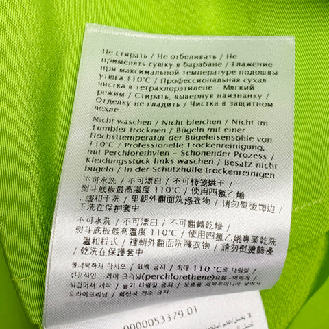 MAISON VALENTINO 2022 Size S Neon Green White Silk One Pocket Oversized Camp Shirt