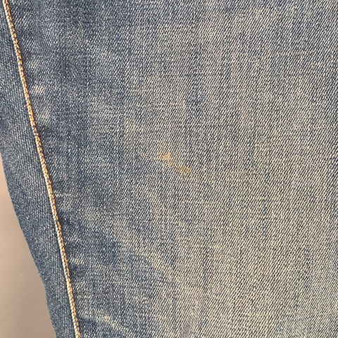 DIOR HOMME Size 30 Blue Contrast Stitch Cotton Blend Twill Slim Straight Jeans