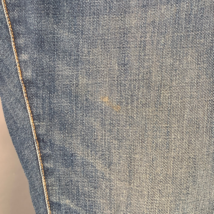 DIOR HOMME Size 30 Blue Contrast Stitch Cotton Blend Twill Slim Straight Jeans