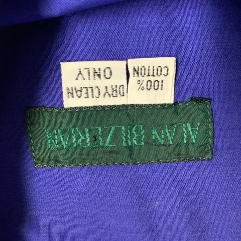 Chemise en coton à manches longues et liserés contrastants ALAN BILZERIAN Taille XXL Bleu multicolore