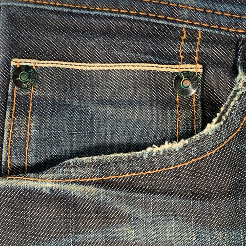 DIESEL Size 30 Blue Distressed Cotton Blend Zip Fly Jeans